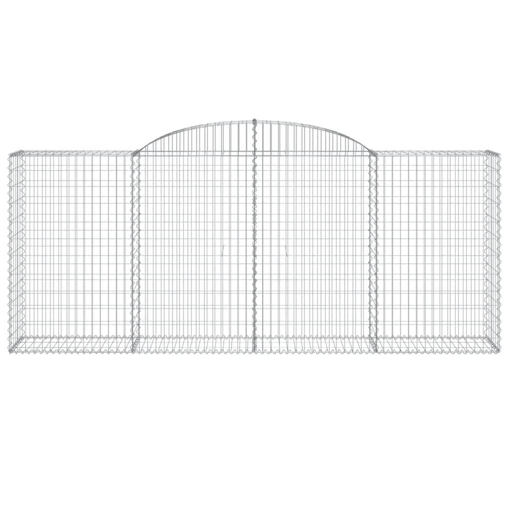 vidaXL Gabionen mit Hochbogen 8 Stk. 300x50x120/140cm Verzinktes Eisen