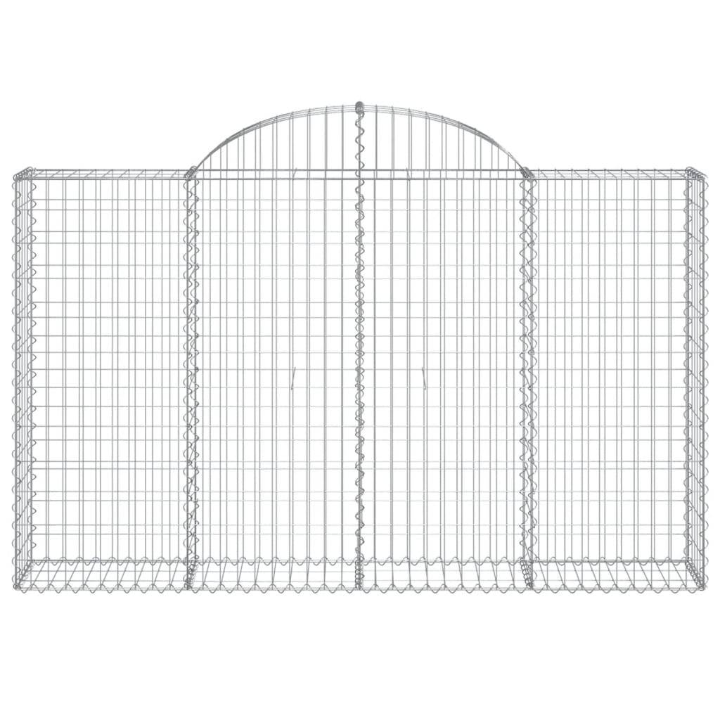 vidaXL Gabionen mit Hochbogen 6 Stk. 200x30x120/140cm Verzinktes Eisen