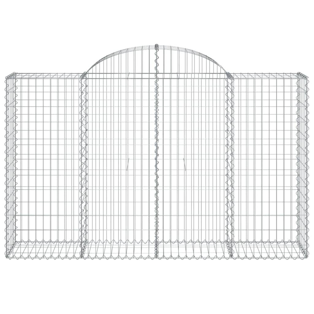 vidaXL Gabionen mit Hochbogen 15Stk. 200x50x120/140cm Verzinktes Eisen