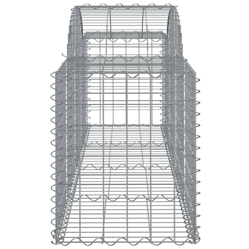 vidaXL Gabione mit Hochbogen 200x50x60/80 cm Verzinktes Eisen