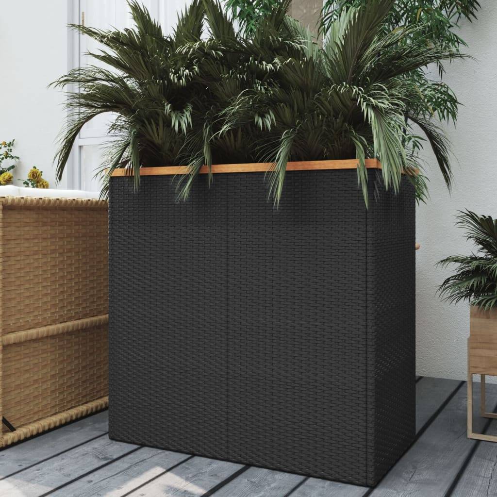 vidaXL Pflanzkübel Schwarz 80x40x80 cm Poly Rattan