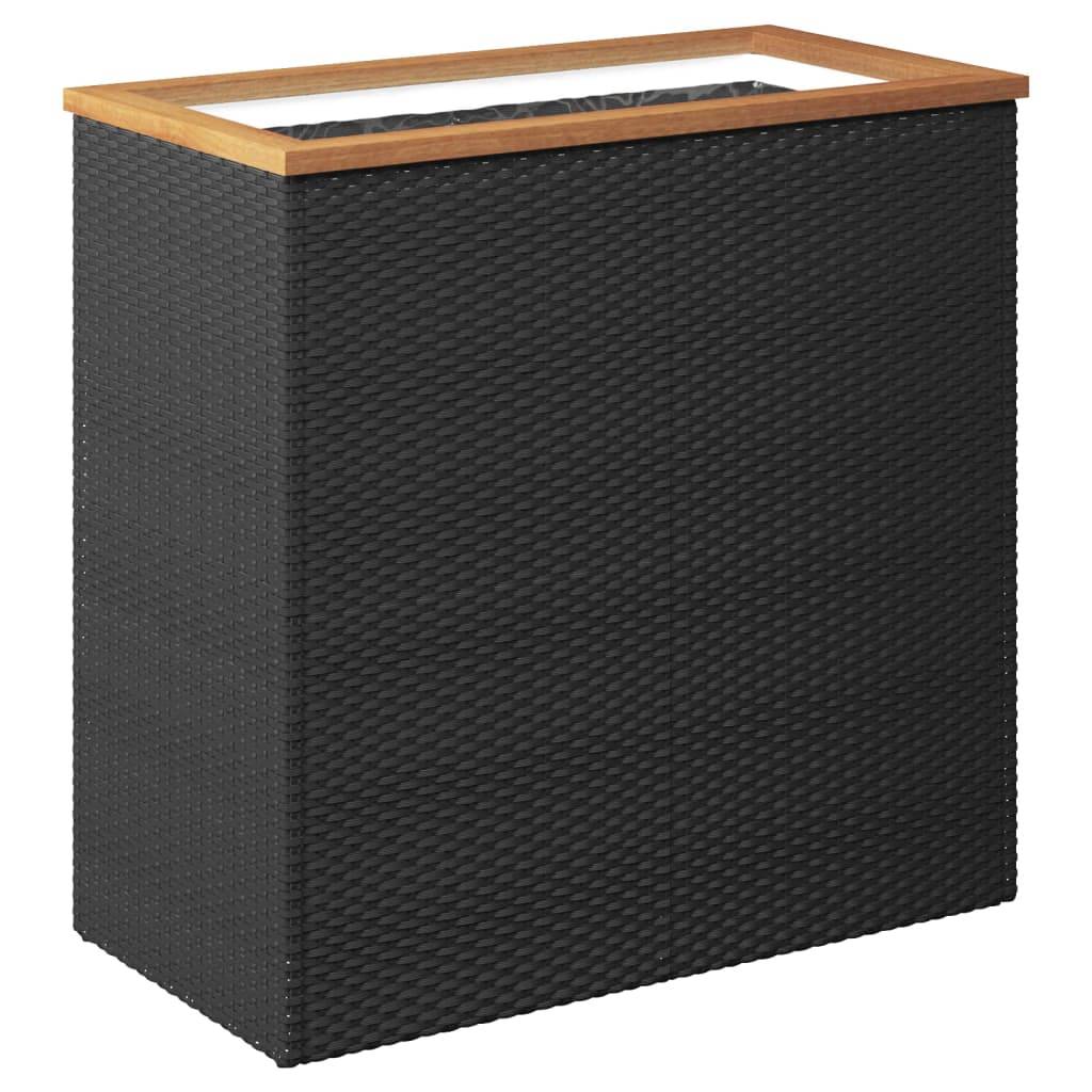 vidaXL Pflanzkübel Schwarz 80x40x80 cm Poly Rattan