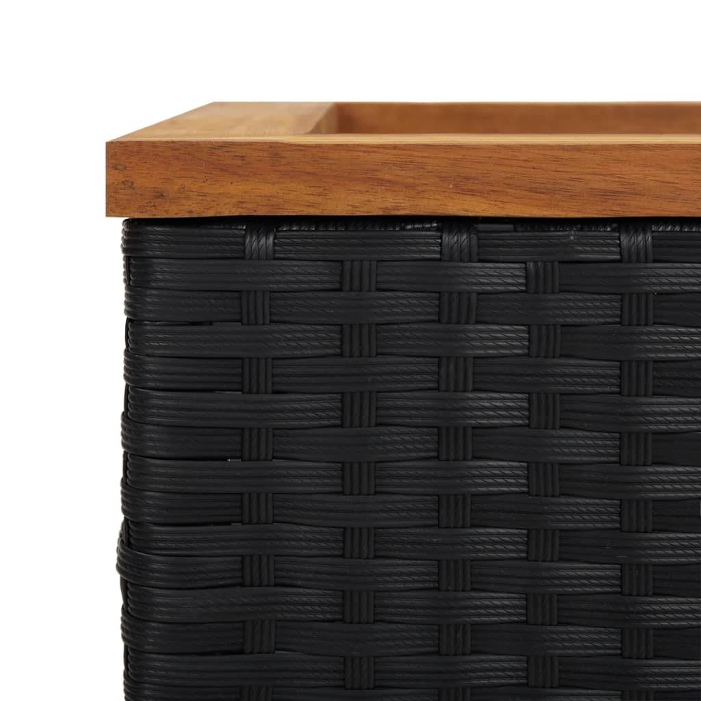 vidaXL Pflanzkübel Schwarz 80x40x80 cm Poly Rattan