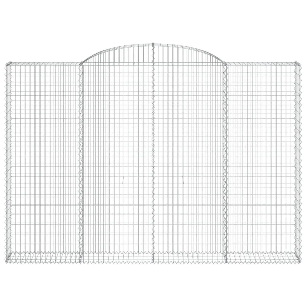 vidaXL Gabionen mit Hochbogen 2 Stk. 300x30x200/220cm Verzinktes Eisen