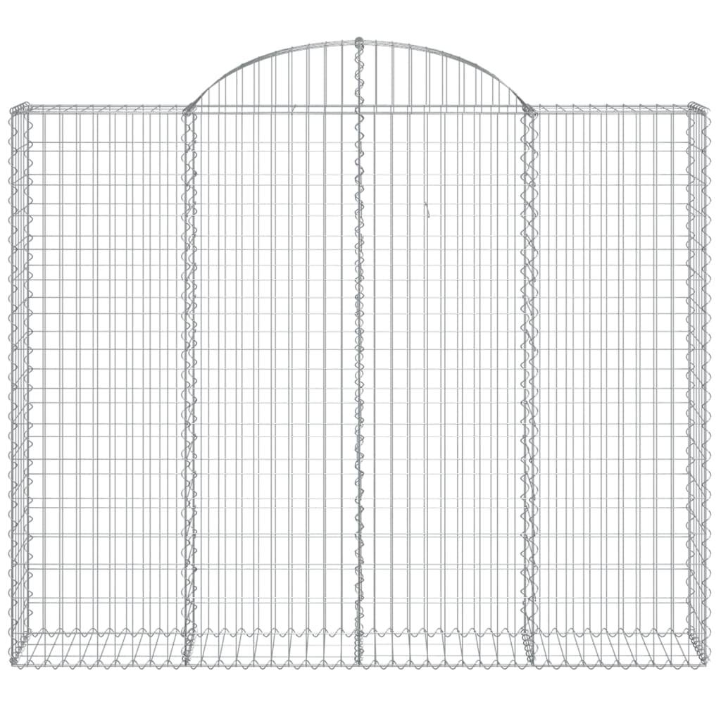 vidaXL Gabionen mit Hochbogen 5 Stk. 200x30x160/180cm Verzinktes Eisen