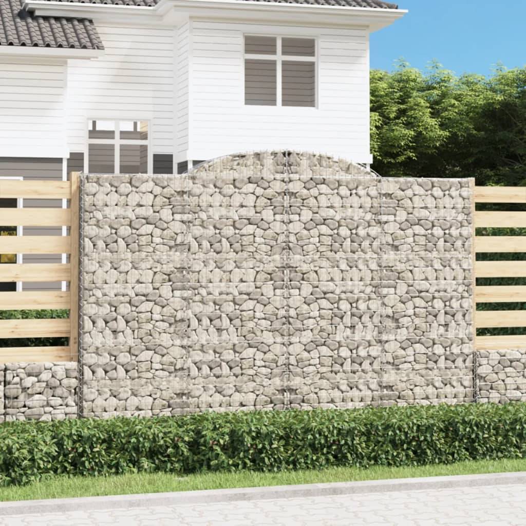 vidaXL Gabionen mit Hochbogen 5 Stk. 300x30x200/220cm Verzinktes Eisen