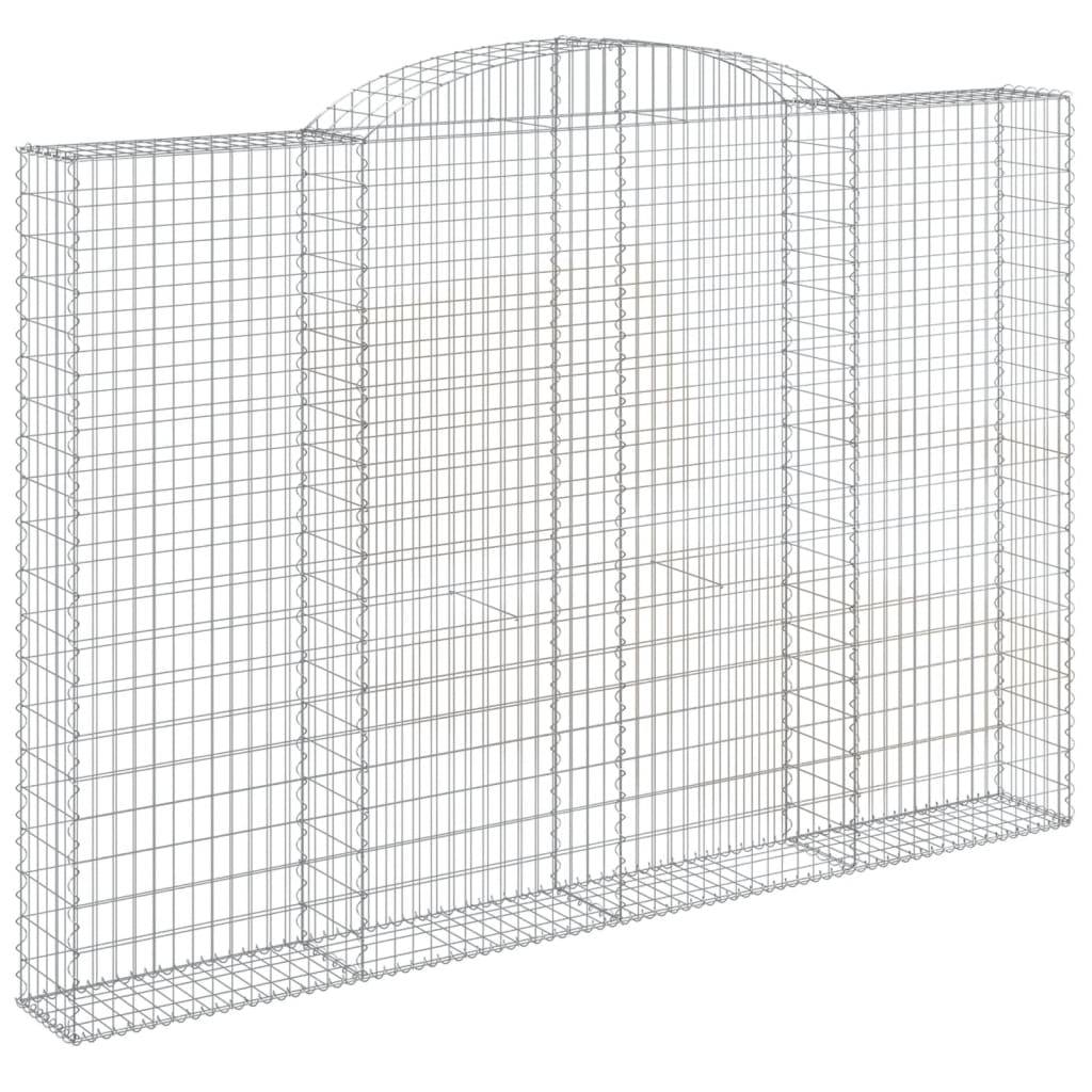vidaXL Gabionen mit Hochbogen 3 Stk. 300x30x200/220cm Verzinktes Eisen