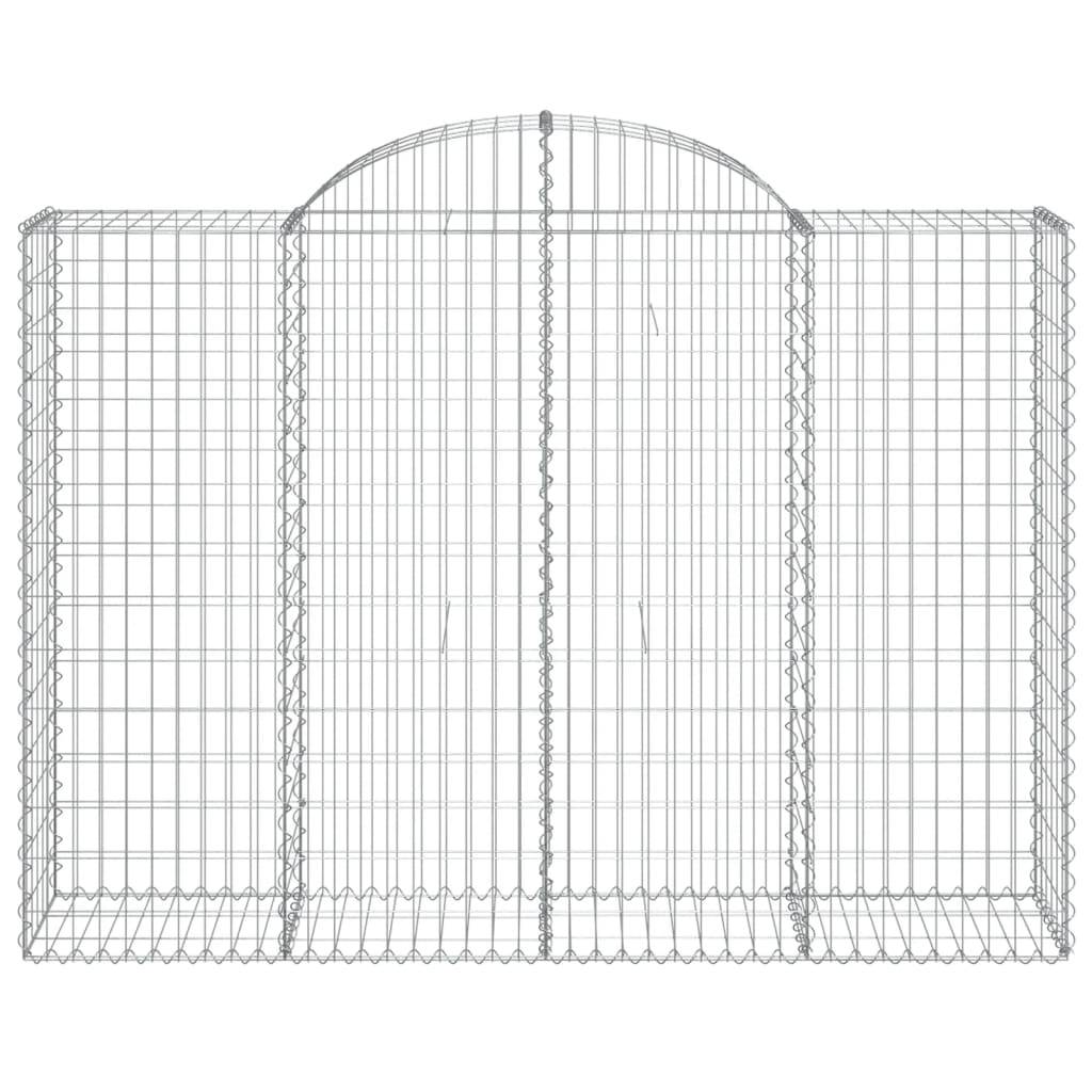 vidaXL Gabionen mit Hochbogen 14Stk. 200x50x140/160cm Verzinktes Eisen