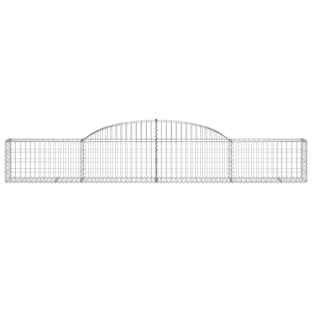 vidaXL Gabione mit Hochbogen 300x30x40/60 cm Verzinktes Eisen
