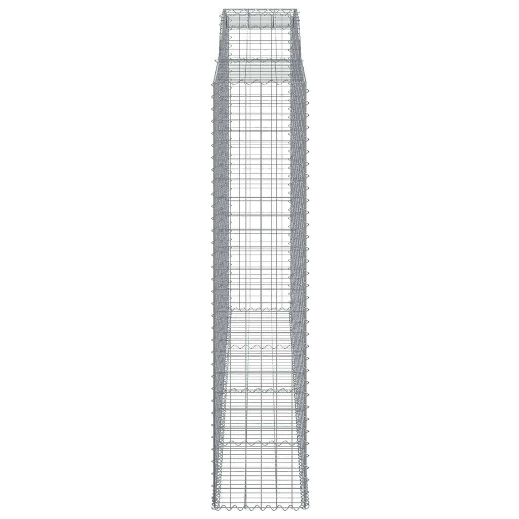 vidaXL Gabione mit Hochbogen 300x50x220/240 cm Verzinktes Eisen
