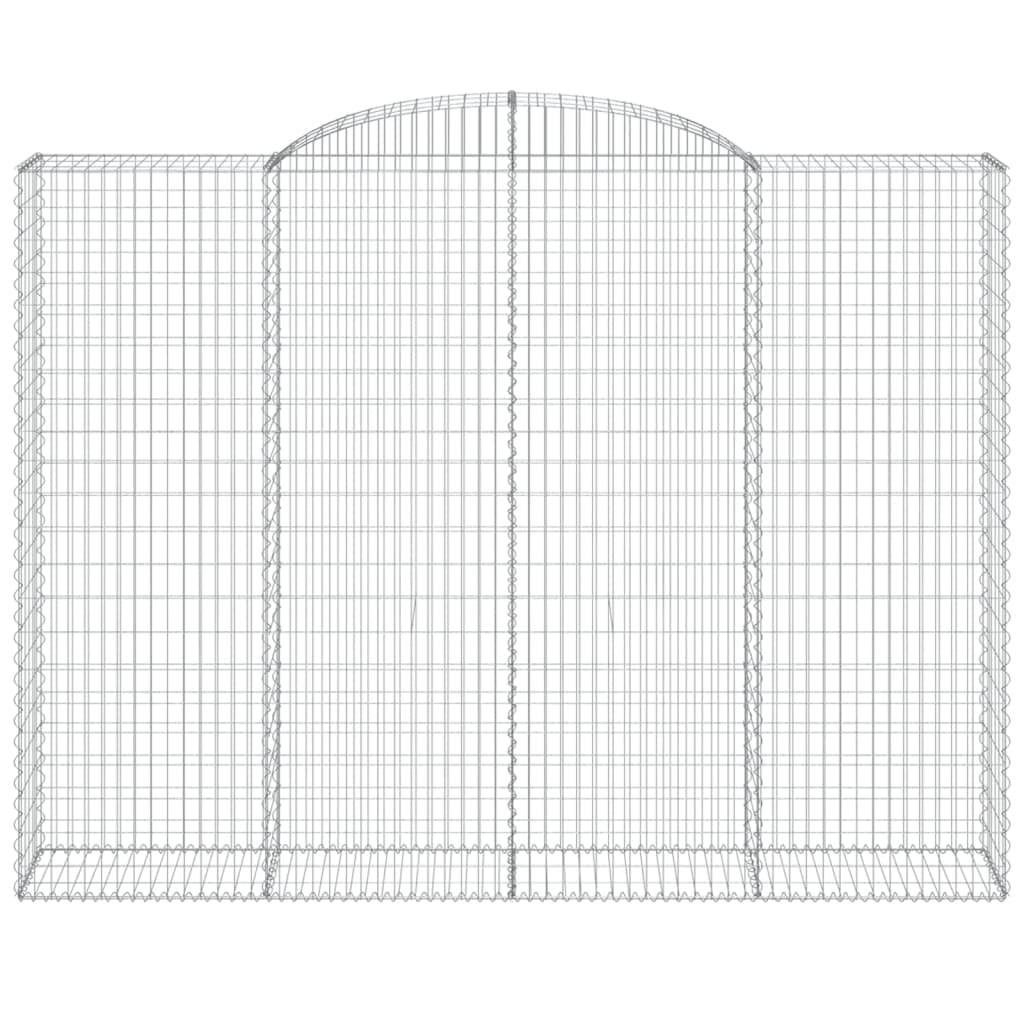 vidaXL Gabionen mit Hochbogen 2 Stk 300x50x220/240cm Verzinktes Eisen
