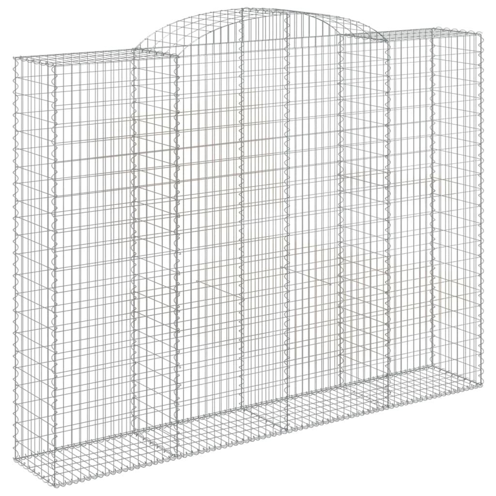 vidaXL Gabione mit Hochbogen 300x50x220/240 cm Verzinktes Eisen