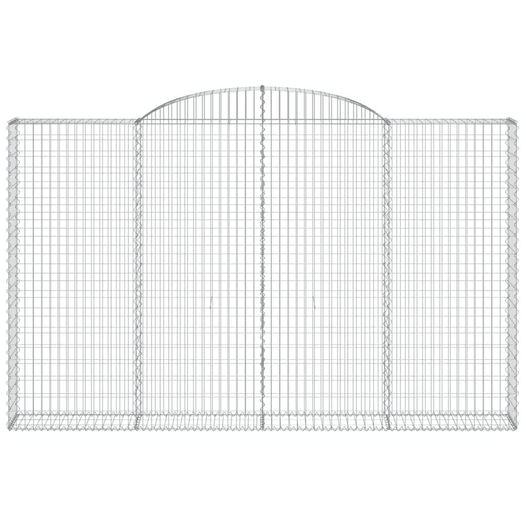 vidaXL Gabione mit Hochbogen 300x30x180/200 cm Verzinktes Eisen