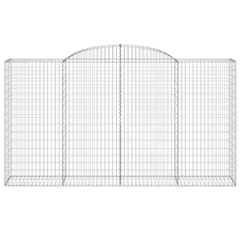 vidaXL Gabionen mit Hochbogen 9 Stk. 300x50x160/180cm Verzinktes Eisen
