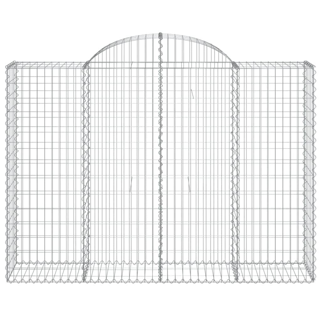 vidaXL Gabione mit Hochbogen 200x50x140/160 cm Verzinktes Eisen