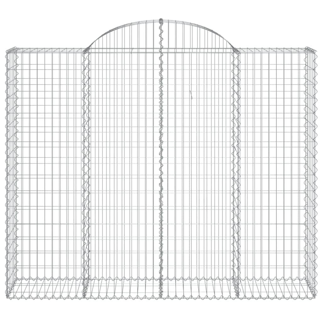 vidaXL Gabionen mit Hochbogen 14Stk. 200x50x160/180cm Verzinktes Eisen
