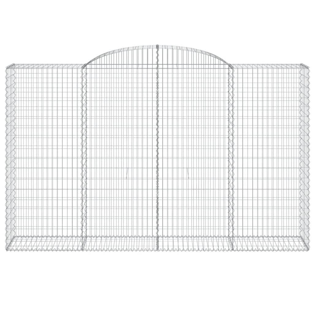 vidaXL Gabionen mit Hochbogen 4 Stk. 300x50x180/200cm Verzinktes Eisen