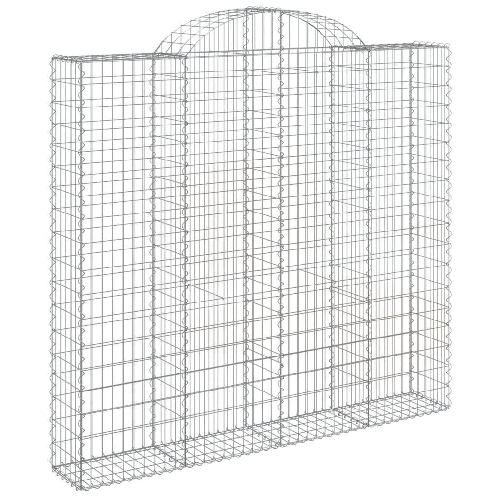 vidaXL Gabionen mit Hochbogen 6 Stk. 200x30x180/200cm Verzinktes Eisen