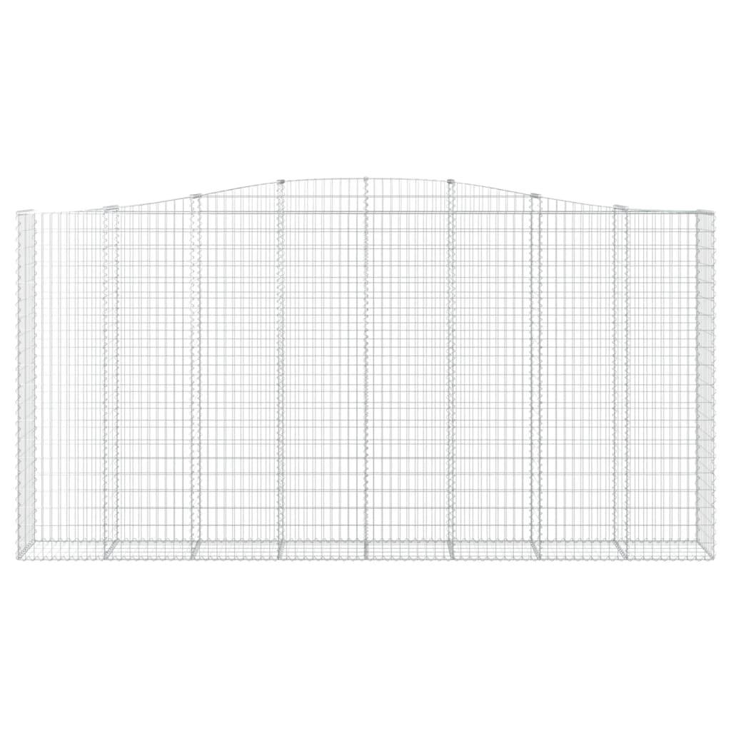 vidaXL Gabionen mit Hochbogen 5 Stk. 400x50x200/220cm Verzinktes Eisen