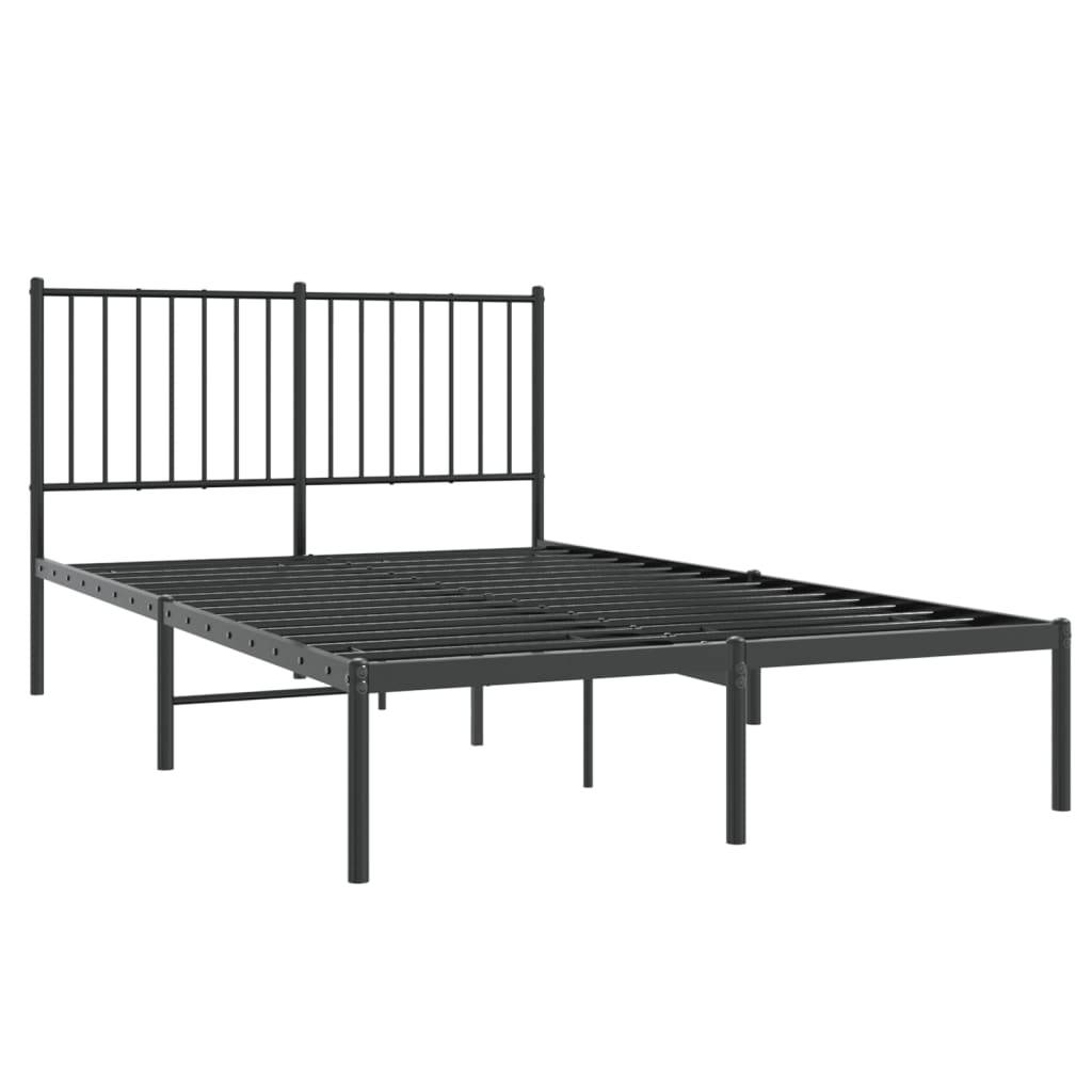 vidaXL Bettgestell mit Kopfteil Metall Schwarz 120x200 cm