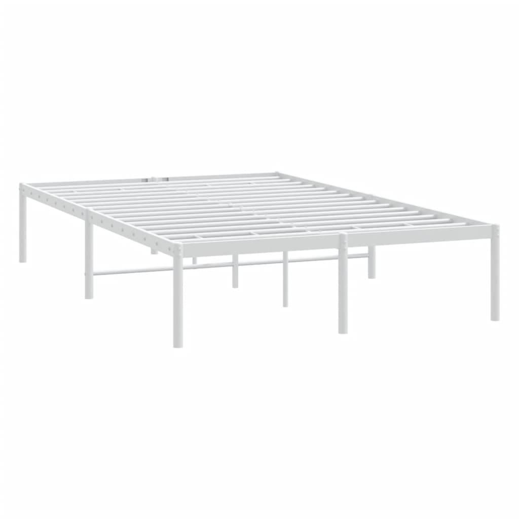 vidaXL Bettgestell Metall Weiß 120x200 cm