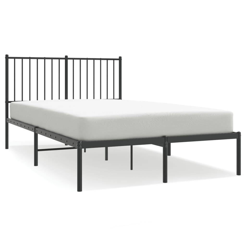 vidaXL Bettgestell mit Kopfteil Metall Schwarz 120x200 cm