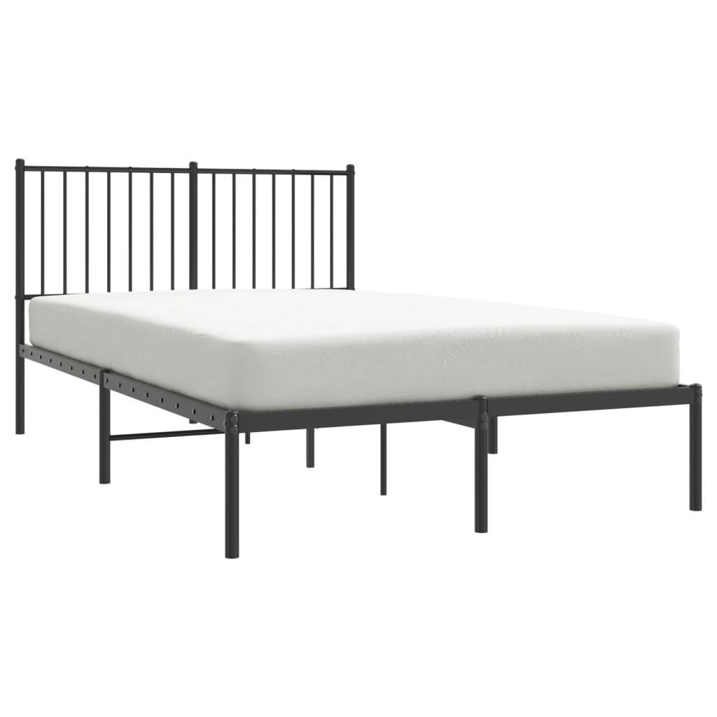 vidaXL Bettgestell mit Kopfteil Metall Schwarz 120x200 cm
