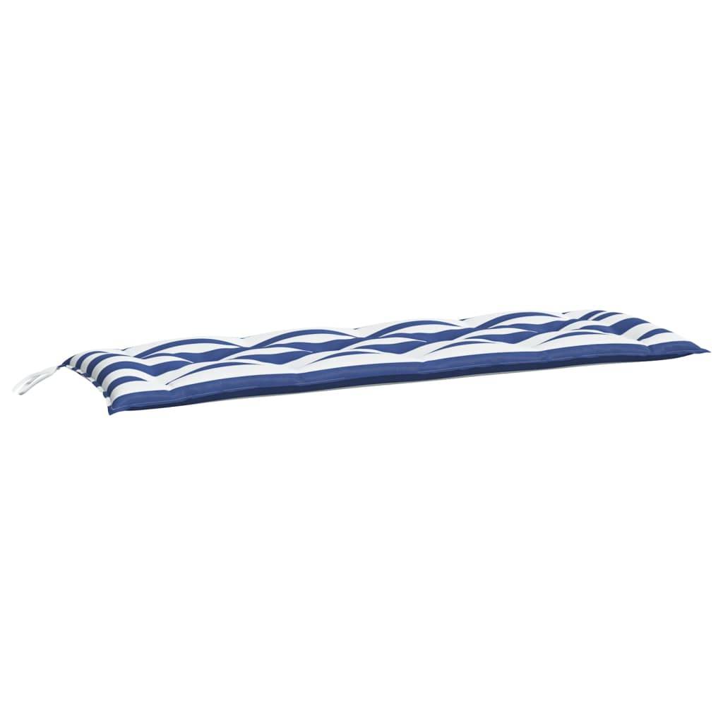 vidaXL Gartenbank-Auflage Blau &amp; Weiß Gestreift 150x50x7 cm