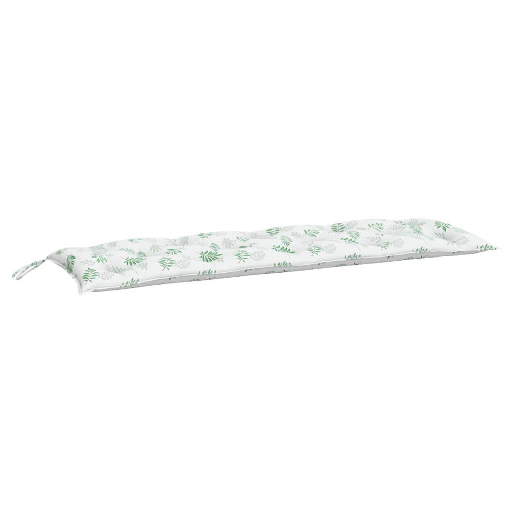 vidaXL Gartenbank-Auflage Blattmuster 150x50x7 cm Oxford-Gewebe