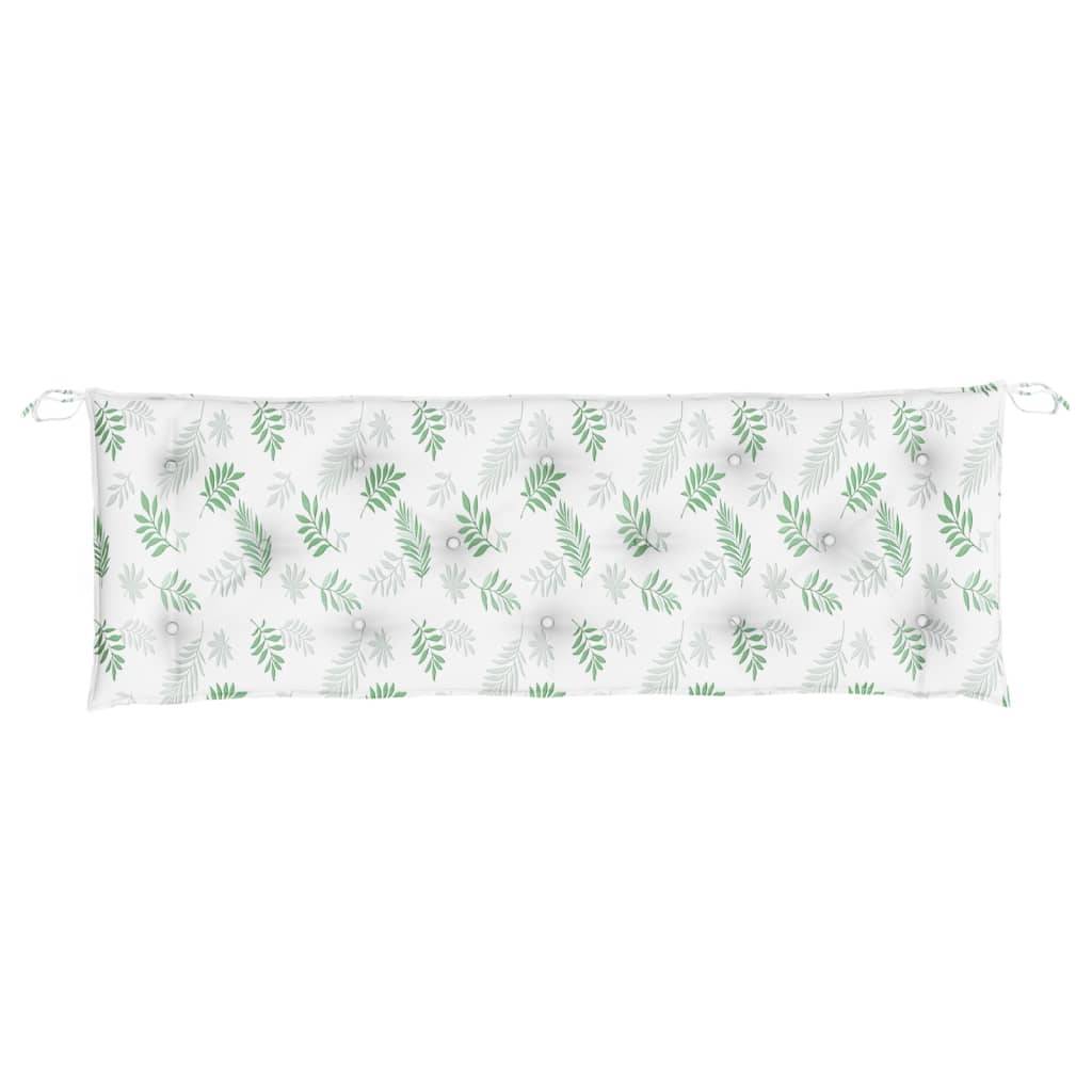 vidaXL Gartenbank-Auflage Blattmuster 150x50x7 cm Oxford-Gewebe