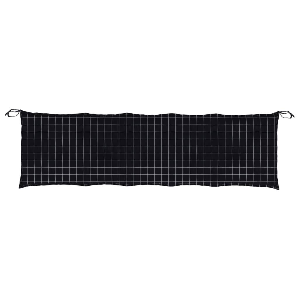 vidaXL Gartenbank-Auflage Schwarz Karomuster 180x50x7 cm Oxford-Gewebe