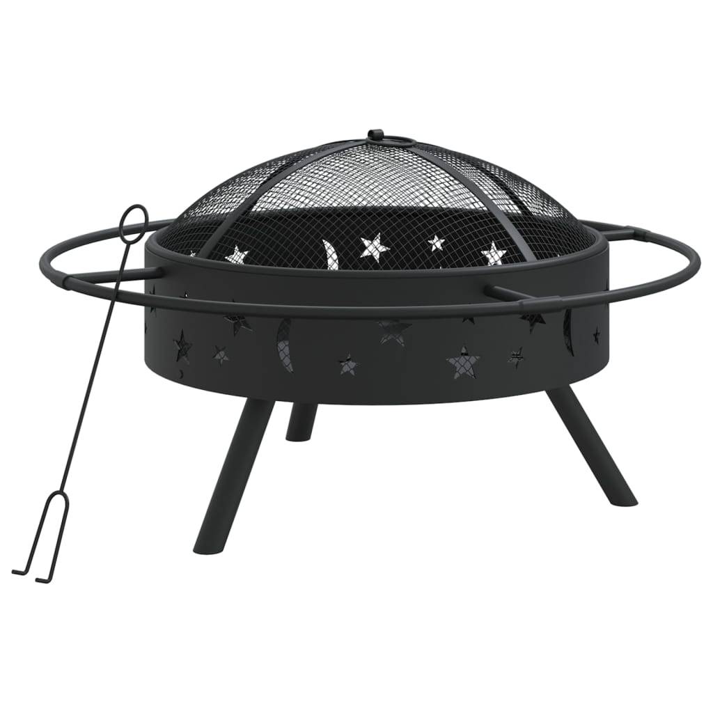 vidaXL Feuerschale mit Schürhaken 70 cm XXL Stahl