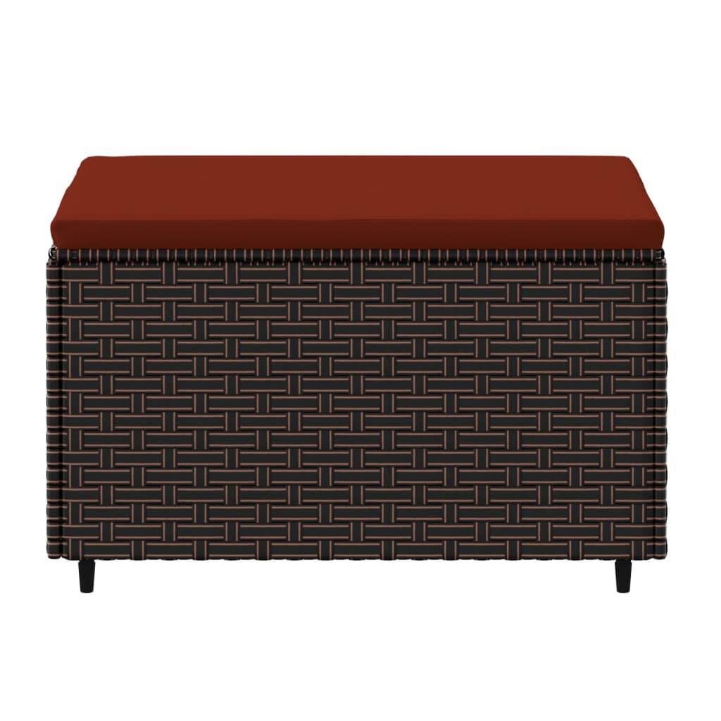 vidaXL Gartenhocker mit Kissen Braun Poly Rattan