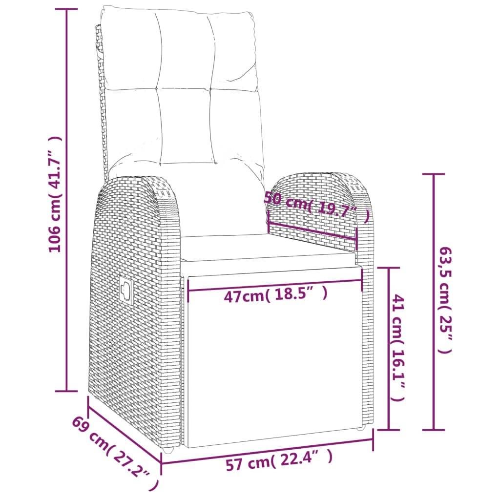 vidaXL 2-tlg. Garten-Lounge-Set Schwarz Poly Rattan Massivholz Akazie