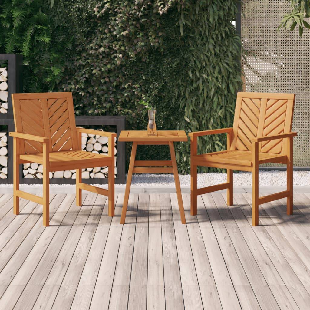 vidaXL Garten-Essstühle 2 Stk. Massivholz Akazie