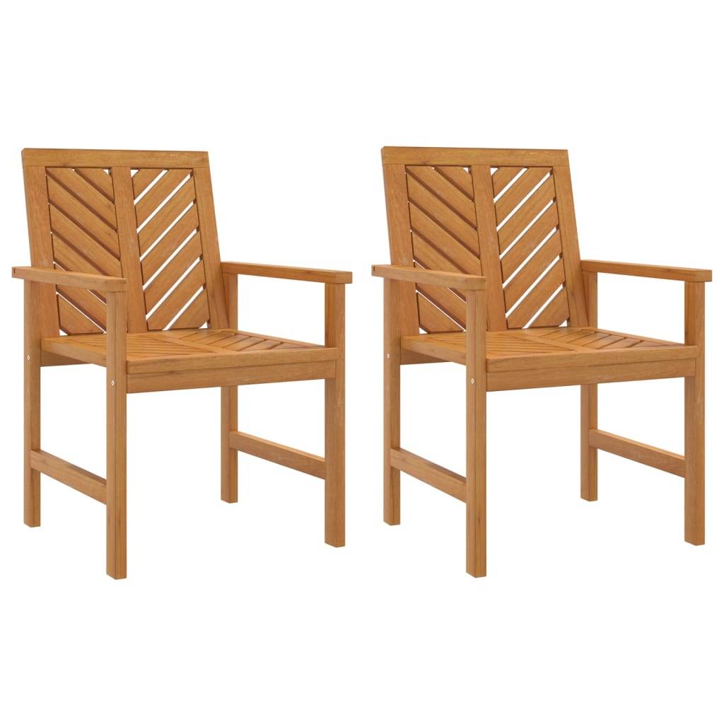 vidaXL Garten-Essstühle 2 Stk. Massivholz Akazie