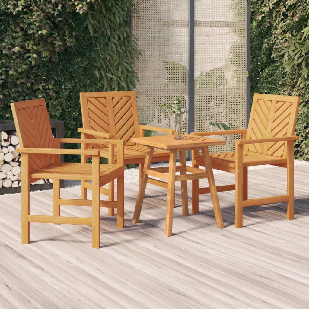 vidaXL Garten-Essstühle 3 Stk. Massivholz Akazie