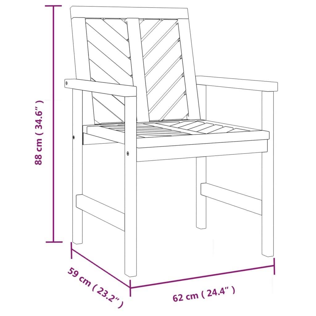 vidaXL Garten-Essstühle 3 Stk. Massivholz Akazie