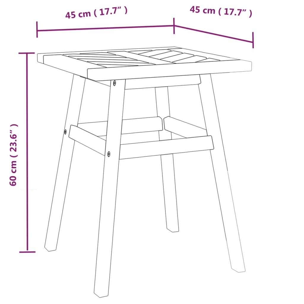 vidaXL Beistelltisch 45x45x60 cm Massivholz Akazie