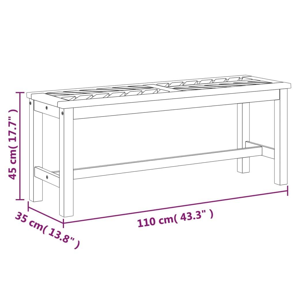 vidaXL Gartenbank 110 cm Massivholz Akazie