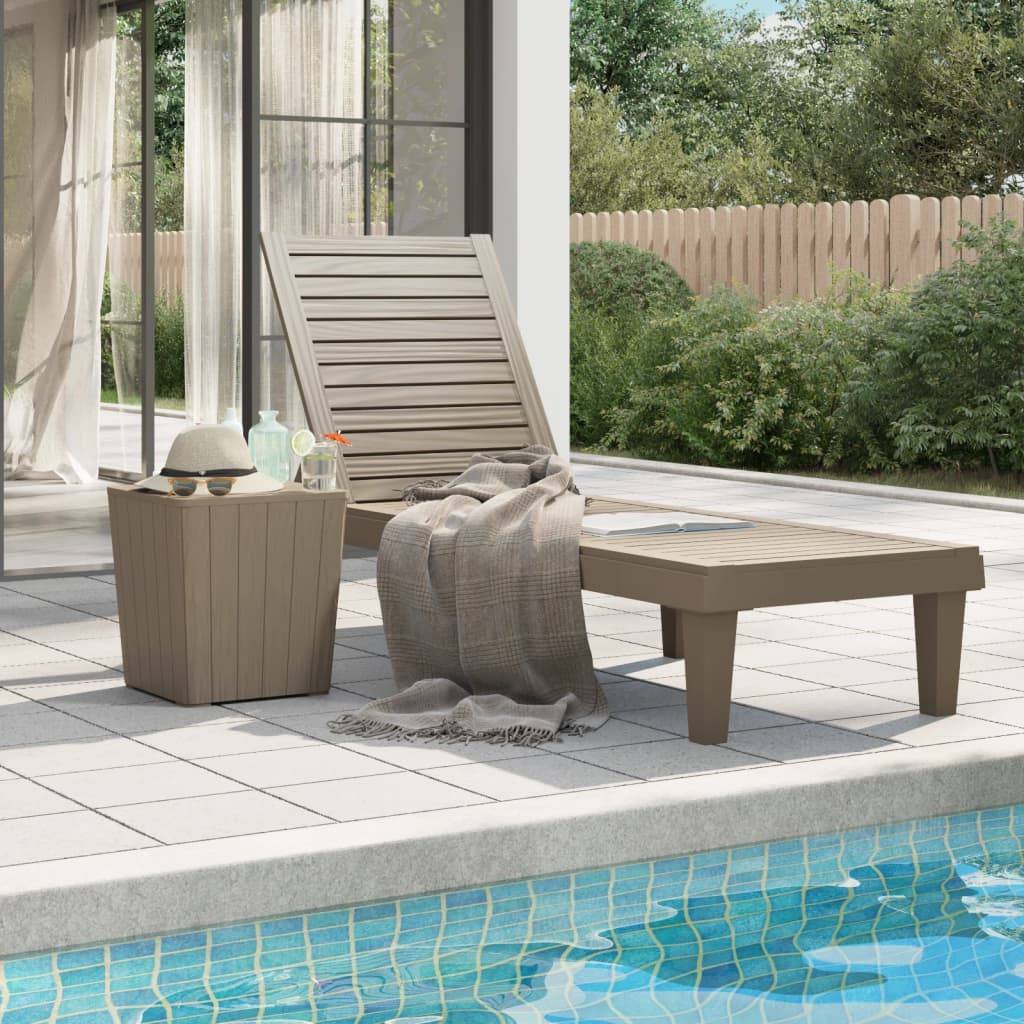vidaXL Sonnenliege Hellbraun 155x58x83 cm Polypropylen