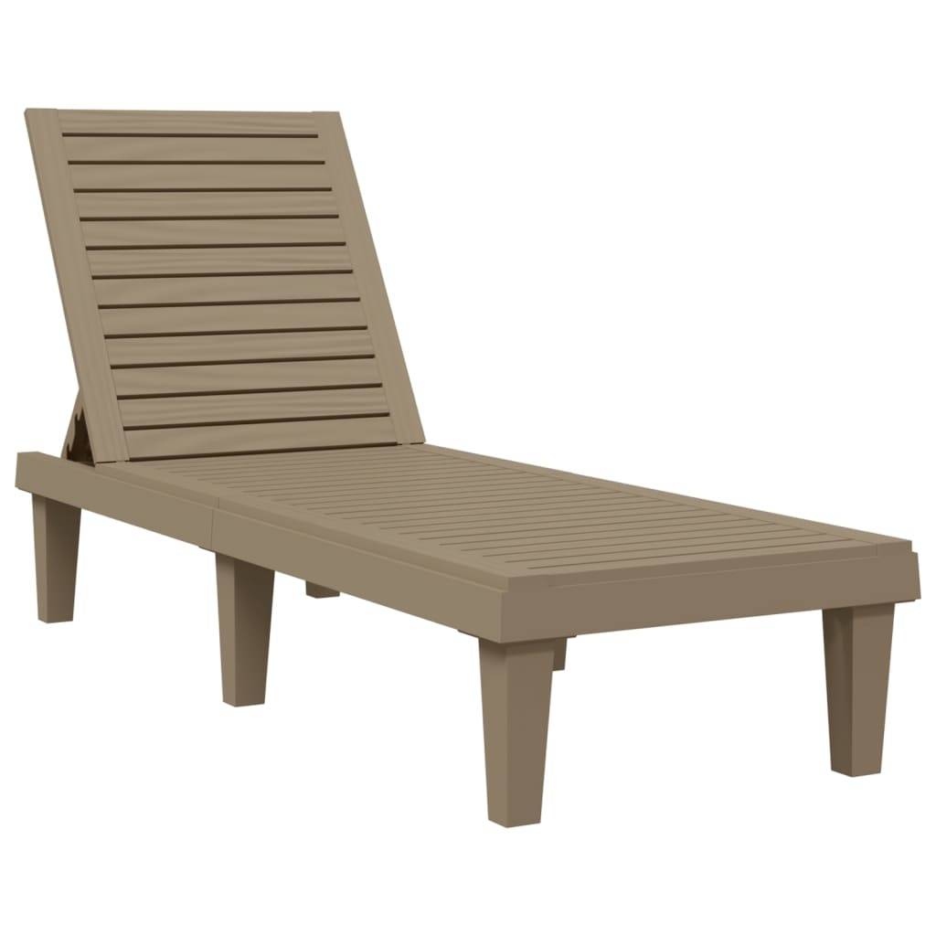 vidaXL Sonnenliege Hellbraun 155x58x83 cm Polypropylen