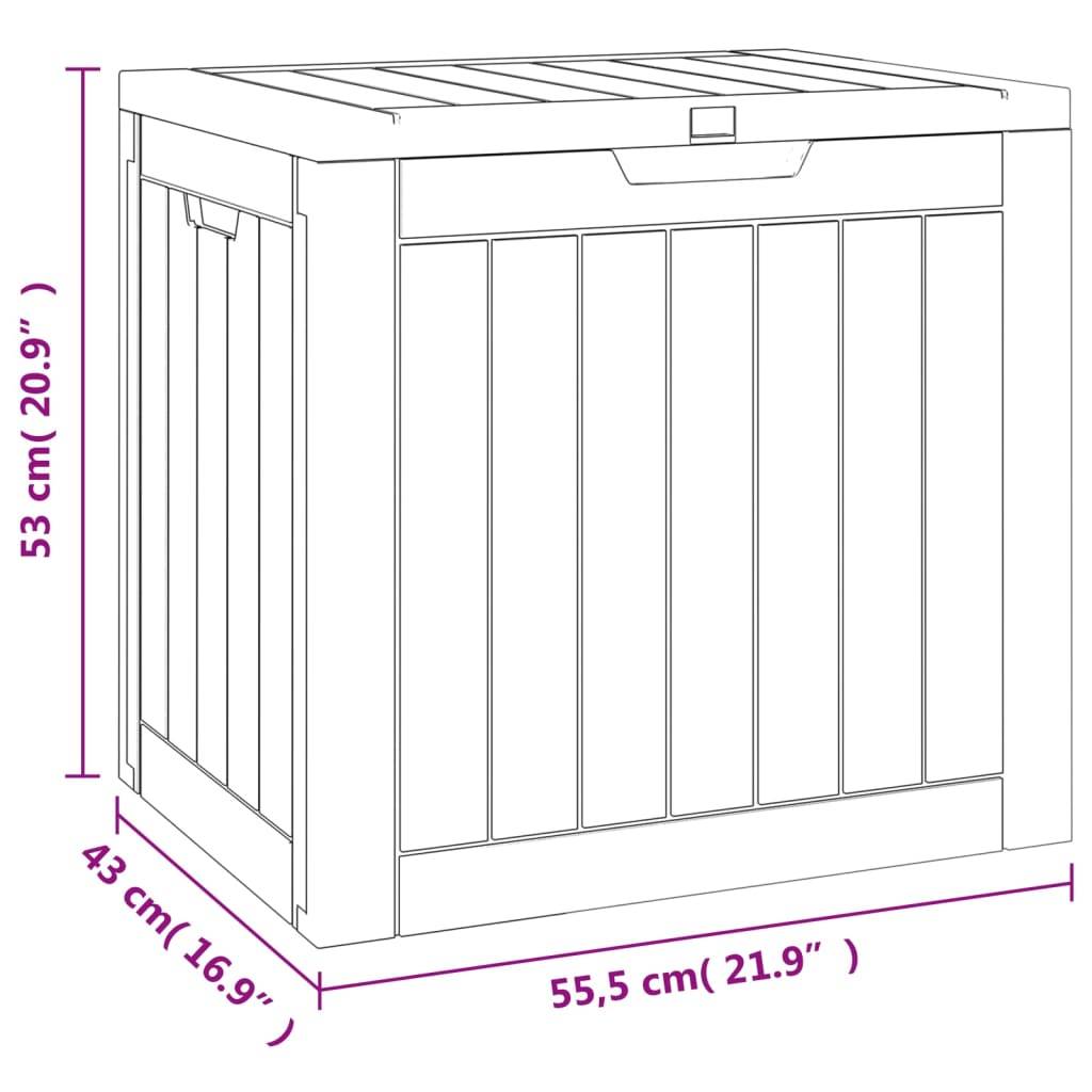 vidaXL Gartenbox Schwarz 55,5x43x53 cm Polypropylen