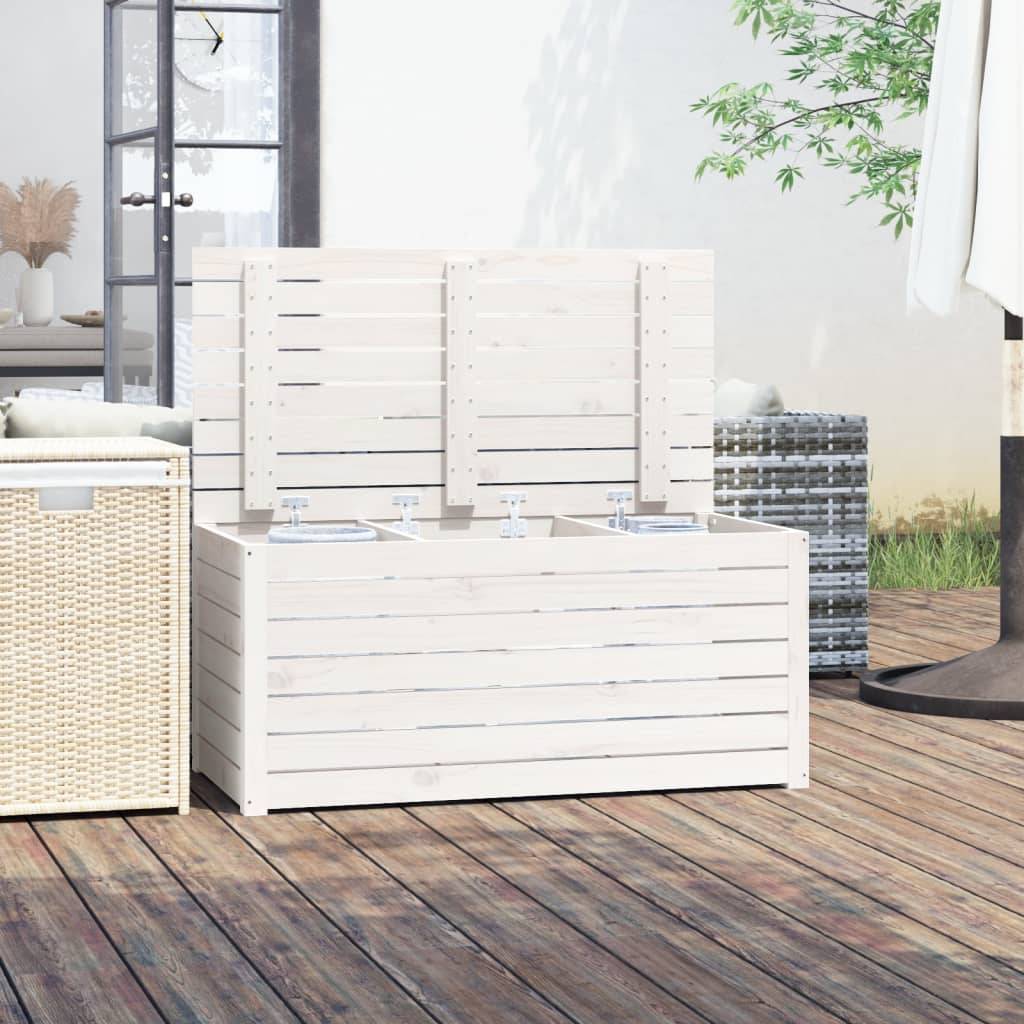 vidaXL Gartenbox Weiß 101x50,5x46,5 cm Massivholz Kiefer