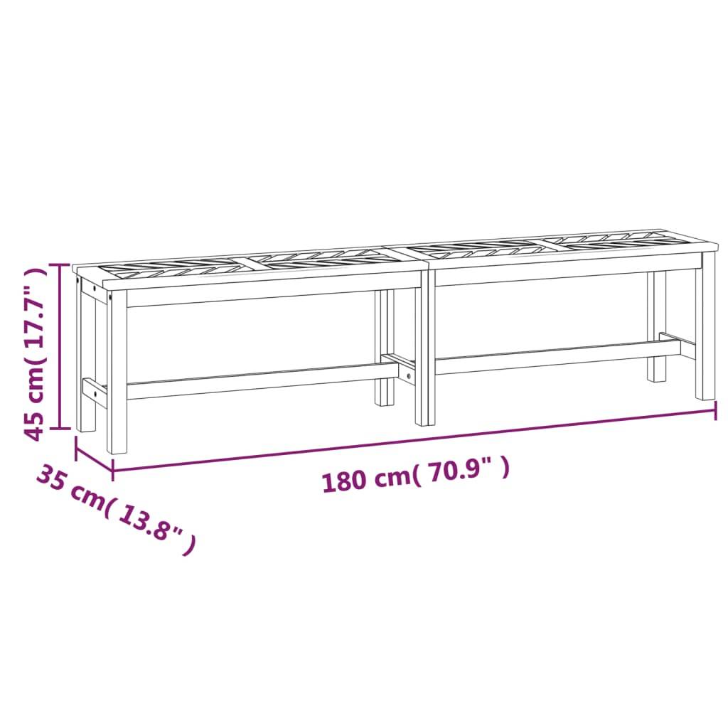 vidaXL Gartenbank 180 cm Massivholz Akazie