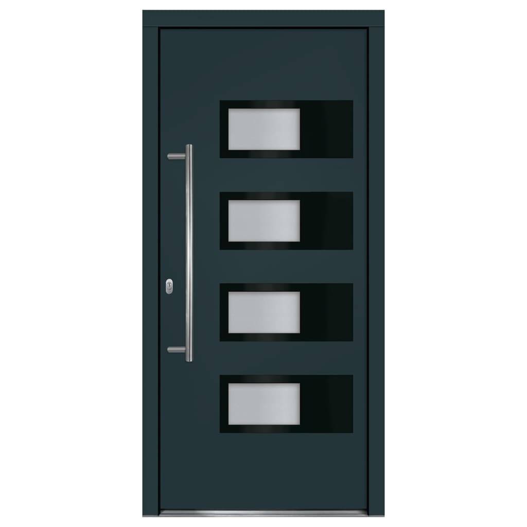 vidaXL Haustür Anthrazit 100x210 cm Aluminium und PVC