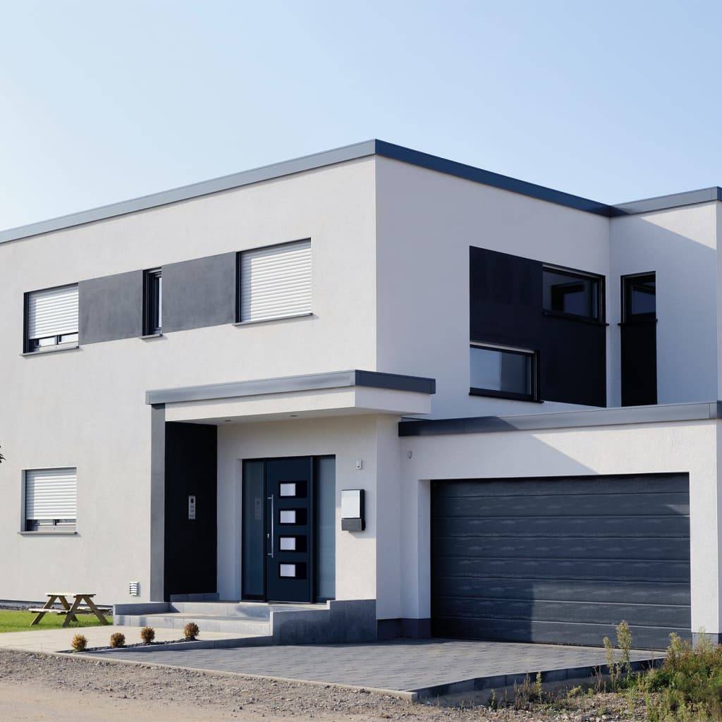 vidaXL Haustür Anthrazit 110x210 cm Aluminium und PVC