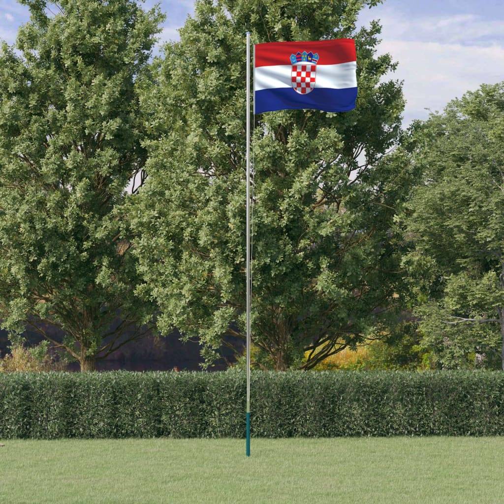 vidaXL Flagge Kroatiens mit Mast 6,23 m Aluminium