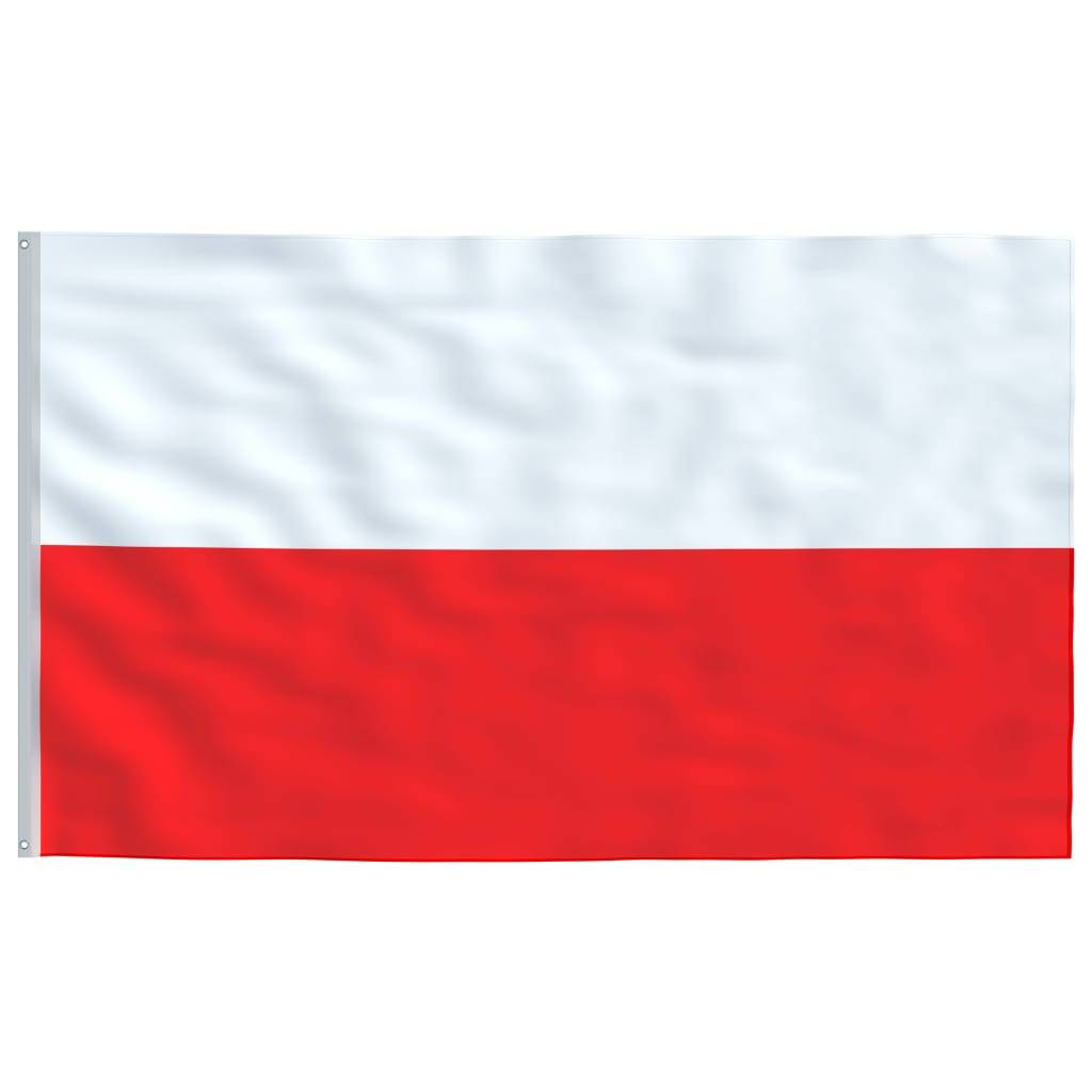 vidaXL Flagge Polens mit Mast 5,55 m Aluminium