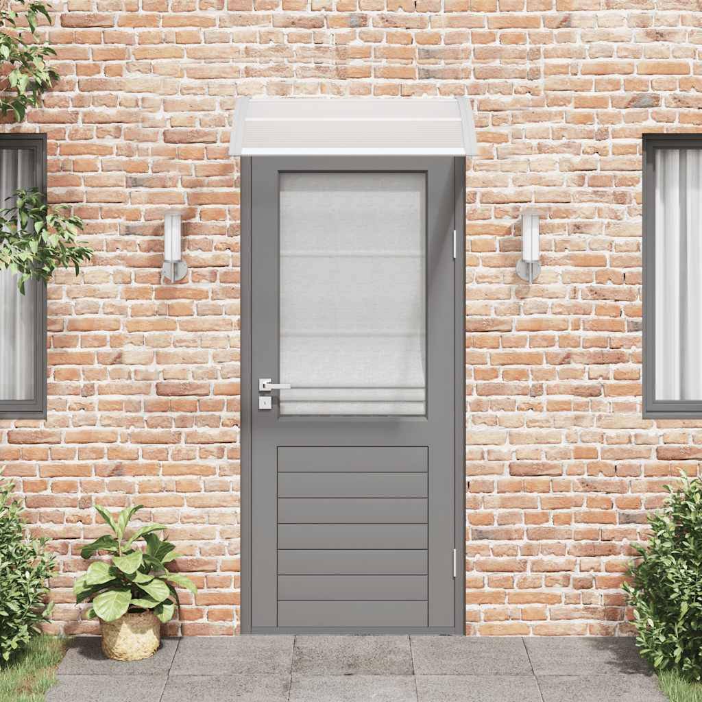 vidaXL Türvordach Grau und Transparent 100x75 cm Polycarbonat
